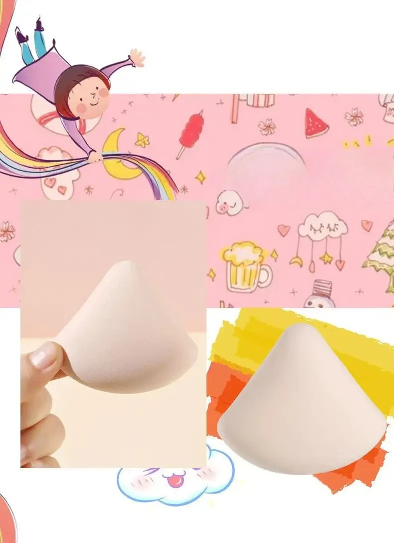 5/10 قطعة شكل مثلث مربع مستدير ماكياج الإسفنج نفخة الجافة الرطب ثنائي الاستخدام لينة القطن الحلوى وسادة هوائية الأساس مسحوق نفخة #4