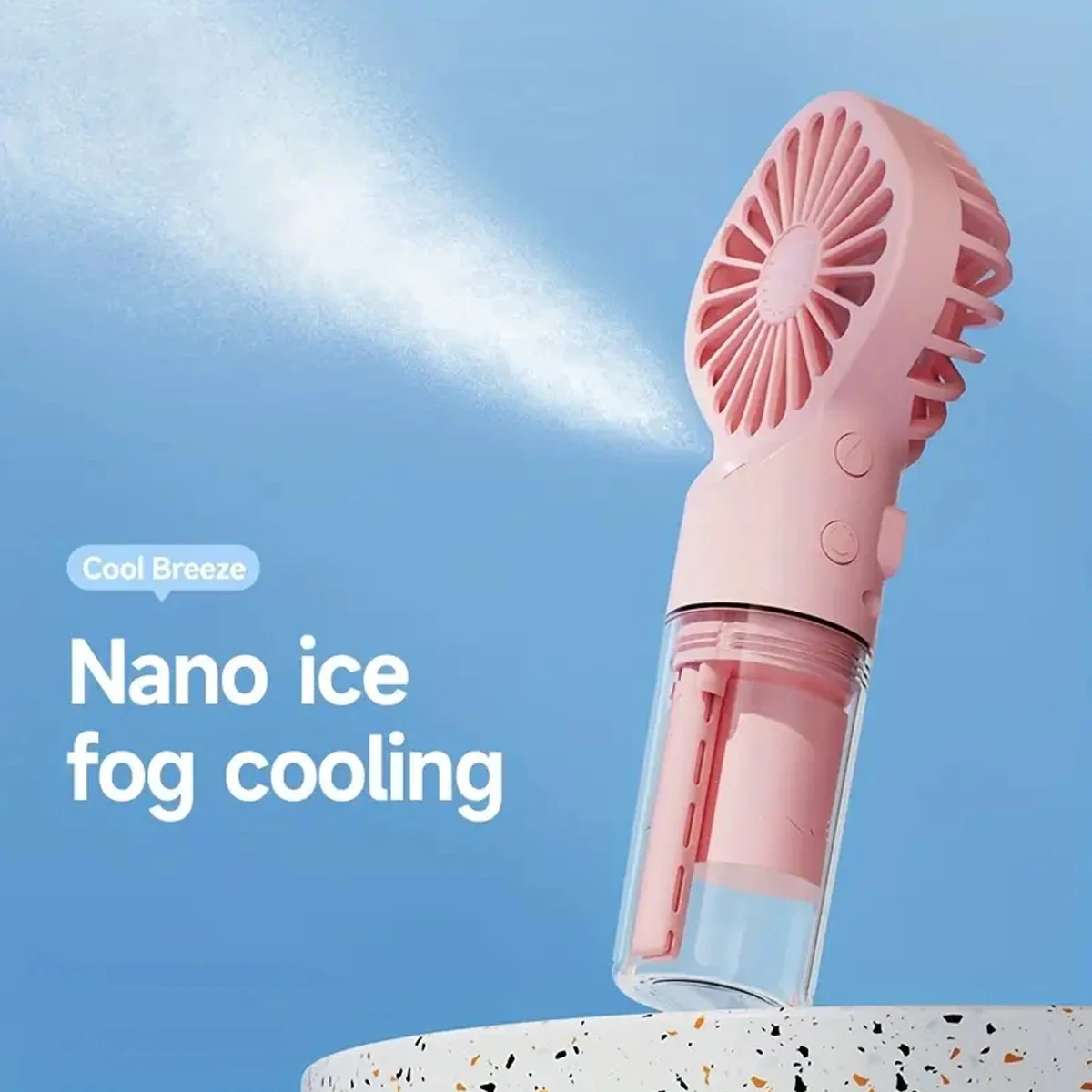 4 Speeds Powerful Wind Spray Fan Handheld Mini Humidifier Fan Portable Outdoor Small Fan USB Rechargeable Water Spray Mist Fan
