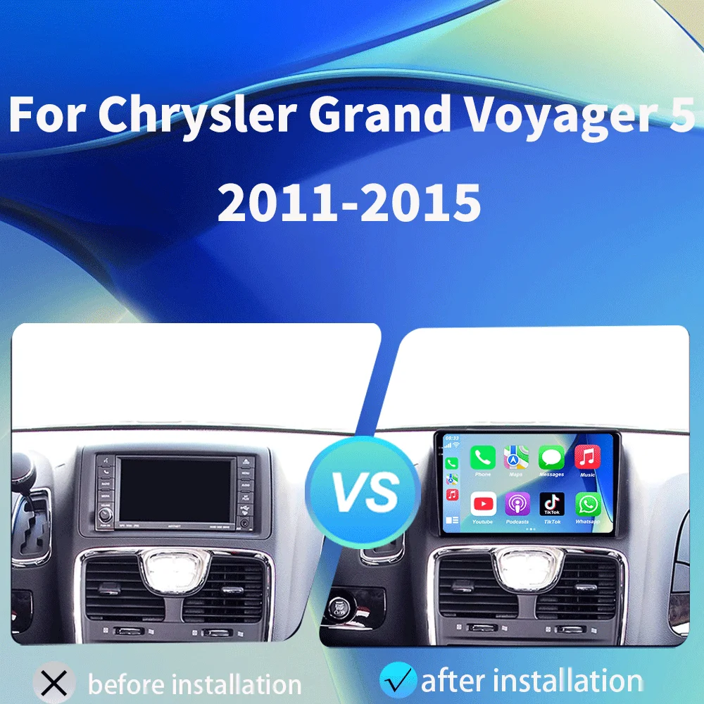 لكرايسلر تاون آند كونتري 2011-2016 2 الدين أندرويد 15 راديو السيارة مشغل فيديو نظام تحديد المواقع الوسائط المتعددة ستيريو رئيس وحدة Bluetooth5.0 #2