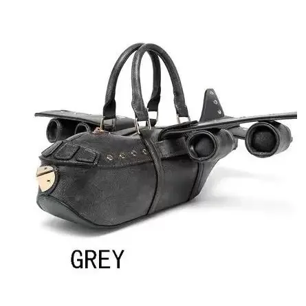 Retro Aircraft Shaped Irregular Bag Personalized Airplane Shape Handbag Unisex Rivet Hardware Retro Versatile PU Shoulder Bag