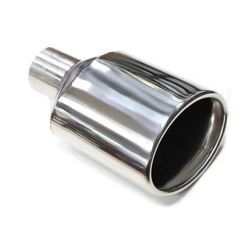 hhmCar Universal Oval Exhaust Tip Stainless Steel For Benz W204 Class C Muffler Tip 47mm Inlet Single Out Exhaust Pipe Car Tunin