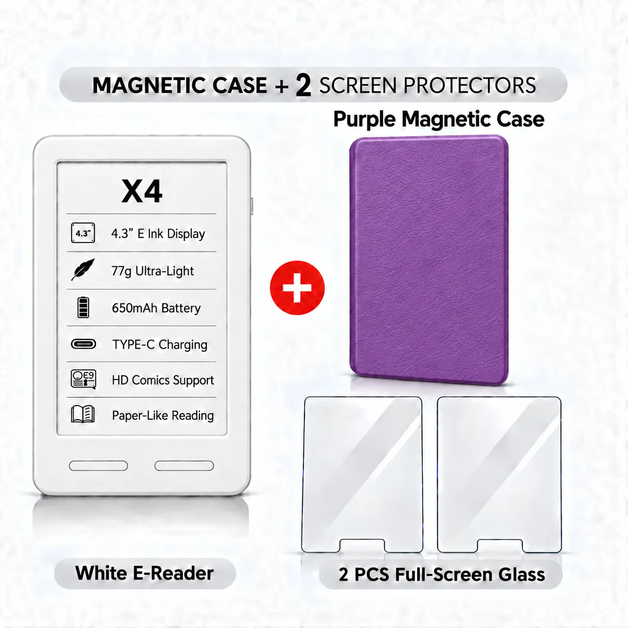 XTEINK X3 X4 X4 Pro: draagbare e-reader met e-ink-display, compact formaat, lichtgewicht, ideaal voor onderweg, op het werk en voor dagelijks lezen.