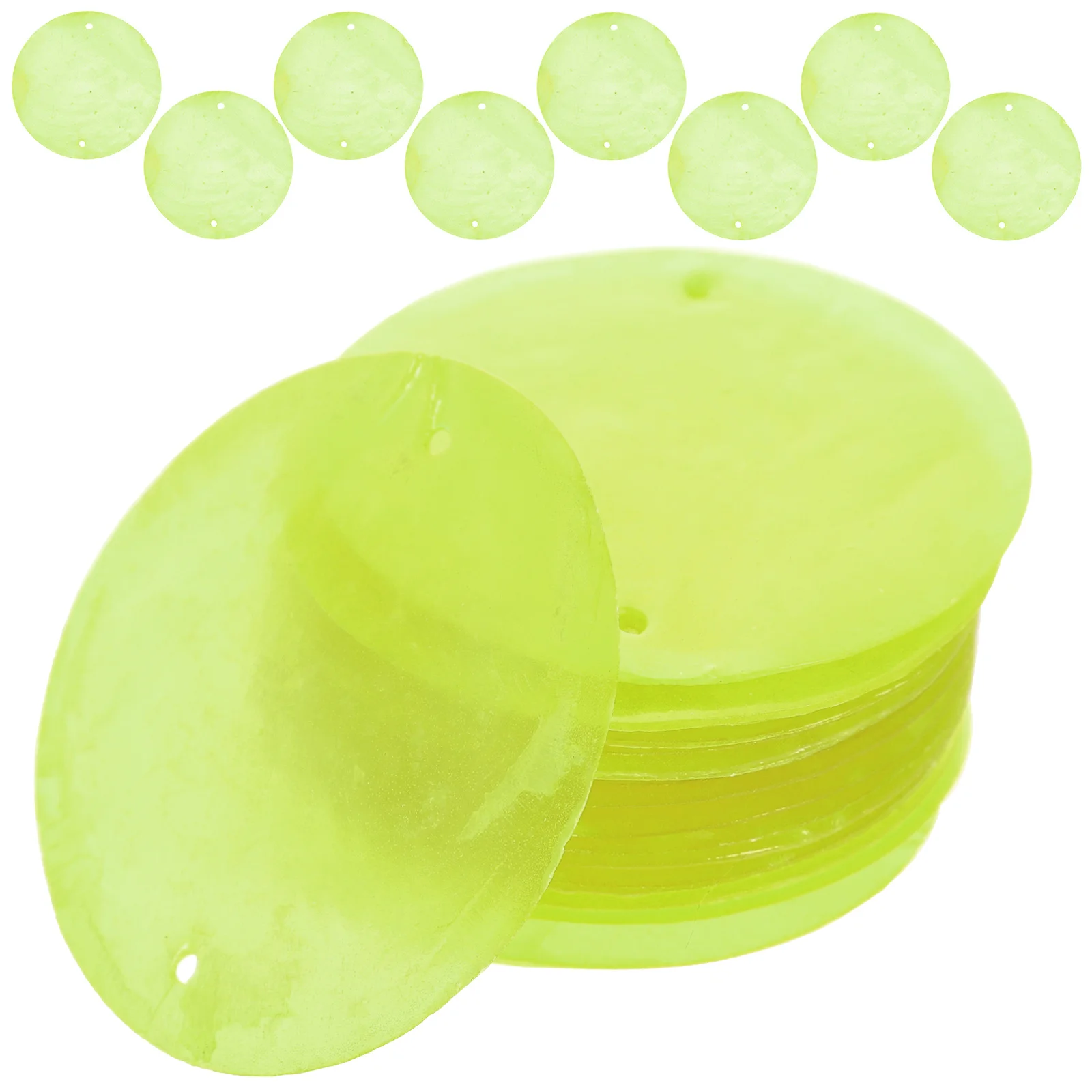 100 قطعة من قطع القذائف المستديرة DIY مشروع شرائح شل مصقولة قلادة لتزيين حفلات الشاطئ قطع قذائف مستديرة #4