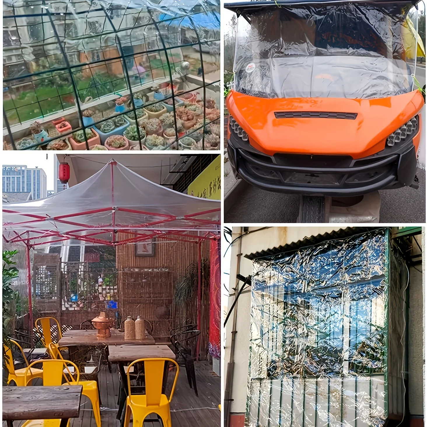 ستارة بانورامية شفافة مقاومة للماء مع حواف مغناطيسية - غطاء خاص مقاوم للمطر لمدخل/مخرج الفناء والشرفة