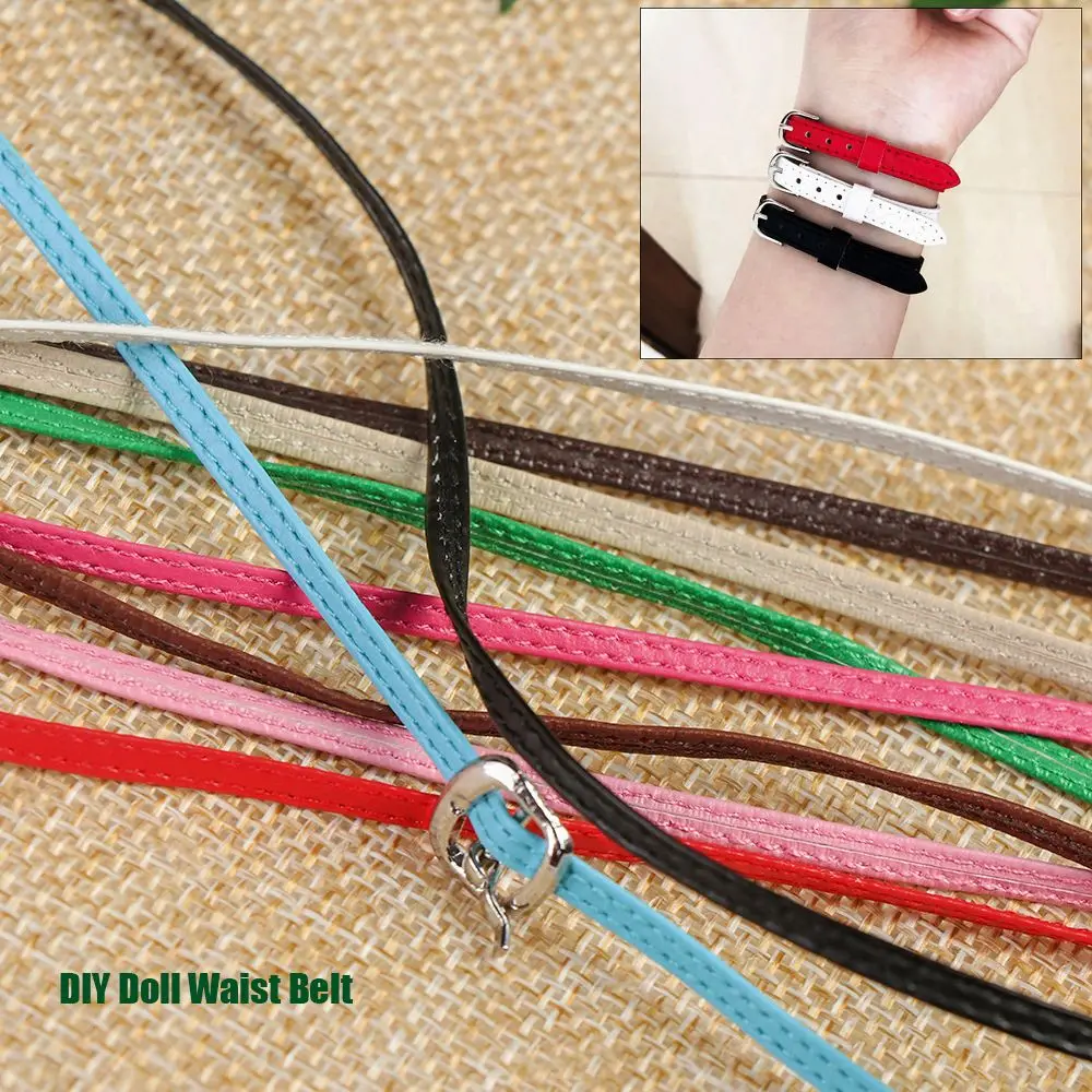 Width 3/5mm DIY Handmade Super Mini Belts Length 50cm DIY PU Material Doll Waist Belt Clothes Accessories Doll Bags Belt