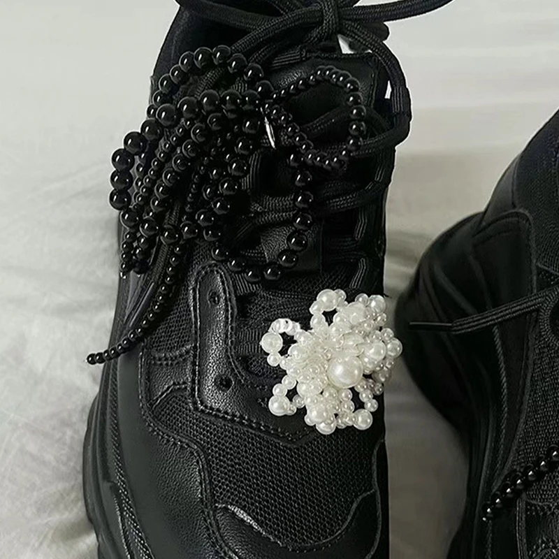 1Pair Ins Style Flowers Shoe Buckle Fashion Pearl Carystal Shoe Flower Shoes Decor Shoe Charms Shoelace Decor Akcesoria