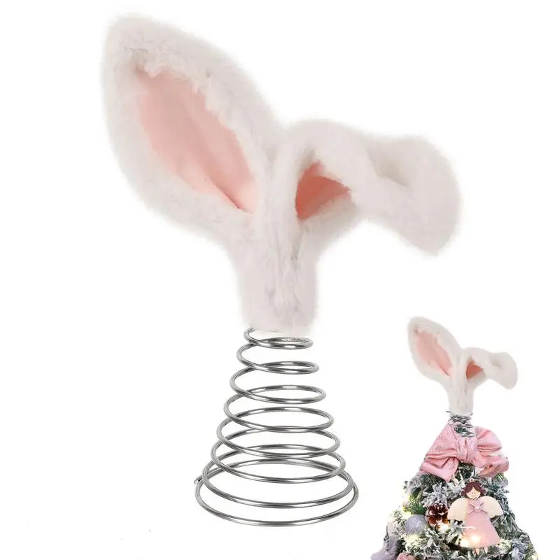 Adornos de adorno de árbol para Pascua, Adorable decoración superior de árbol, adornos de Orejas de conejo, suministros de fiesta en casa fáciles de instalar para la vida