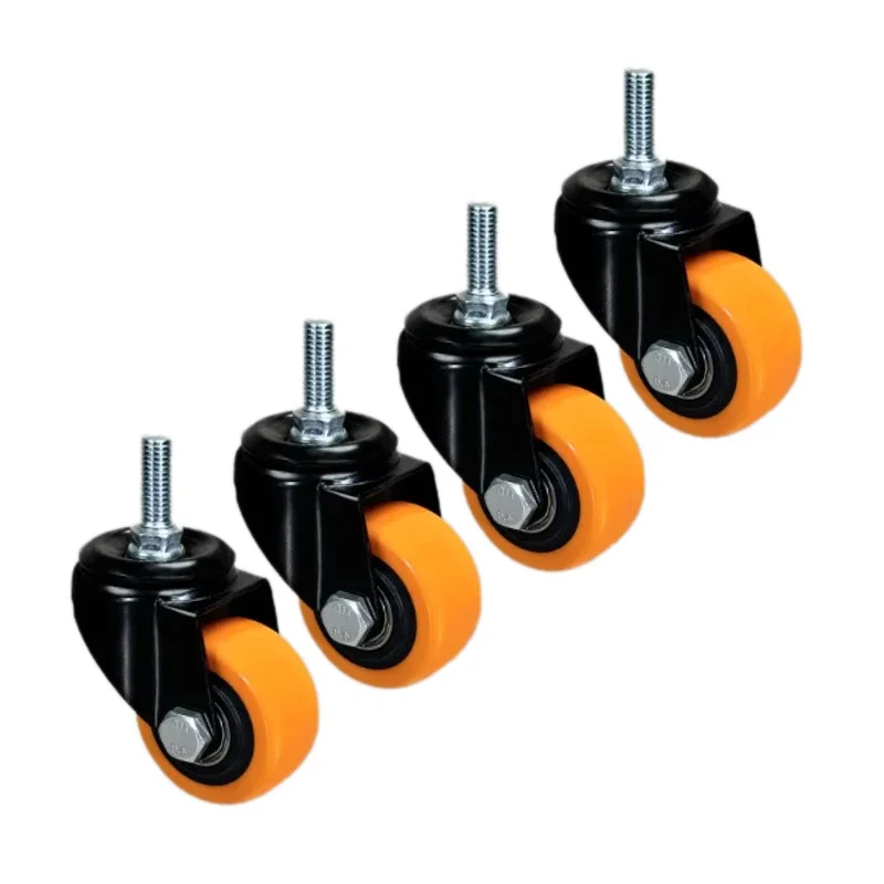 4 Pcs 1.5-inch Orange Gold Diamond Universal Caster/double Bearing Universal For Multiple Scenes/high Load Universal Caster 3