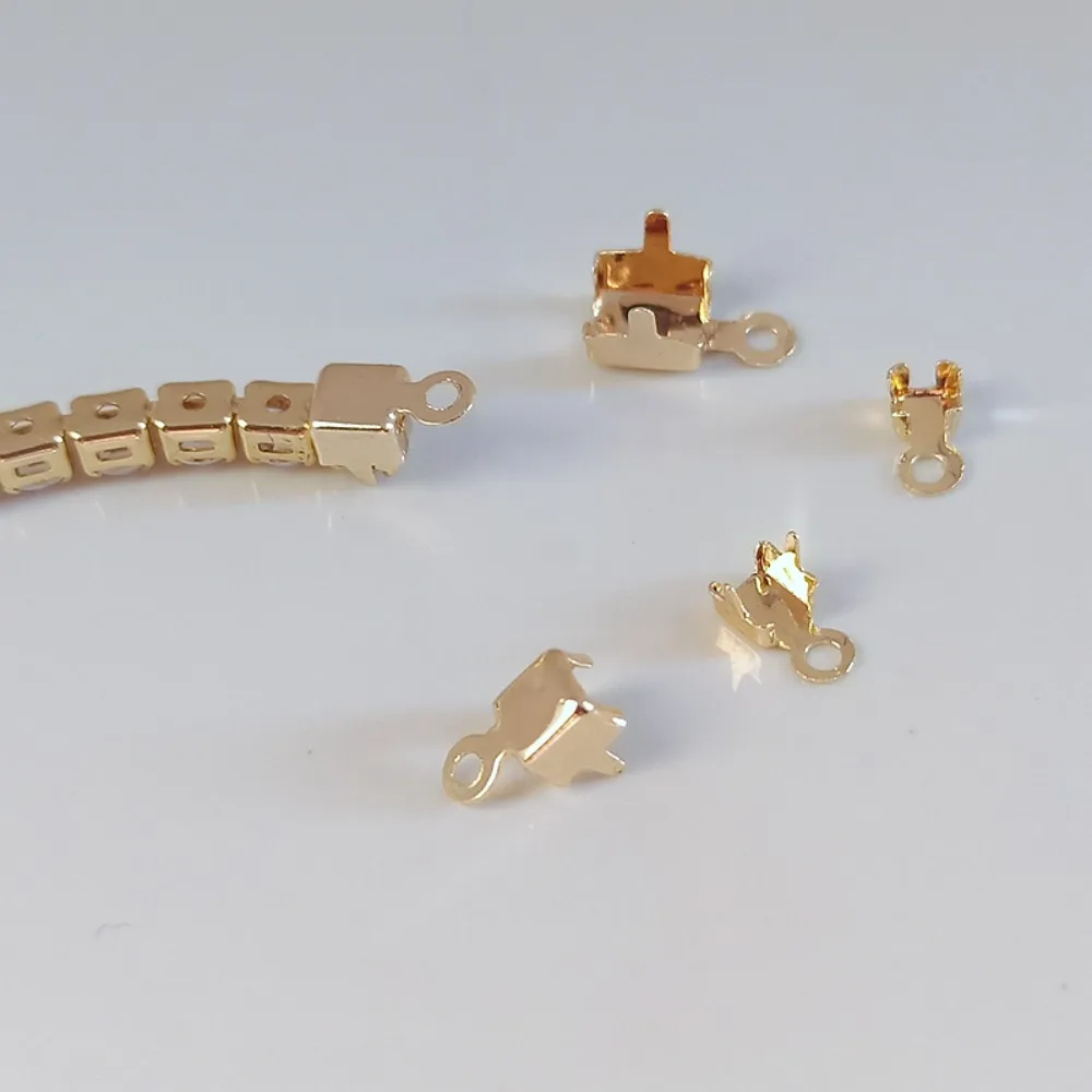 

14K Gold Claw Buckle Diamond Chain Buckle Hanging Connection Clipper Ending Necklace Bracelet DIY Handmade Jewelry Accessories