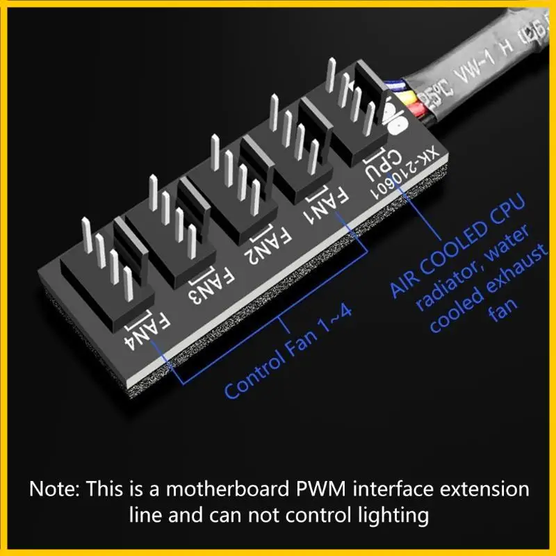 Coolmoon 4Pin 3Pin Fan CPU Hub PWM SPLITTER Computer Fans Extension 5Ports