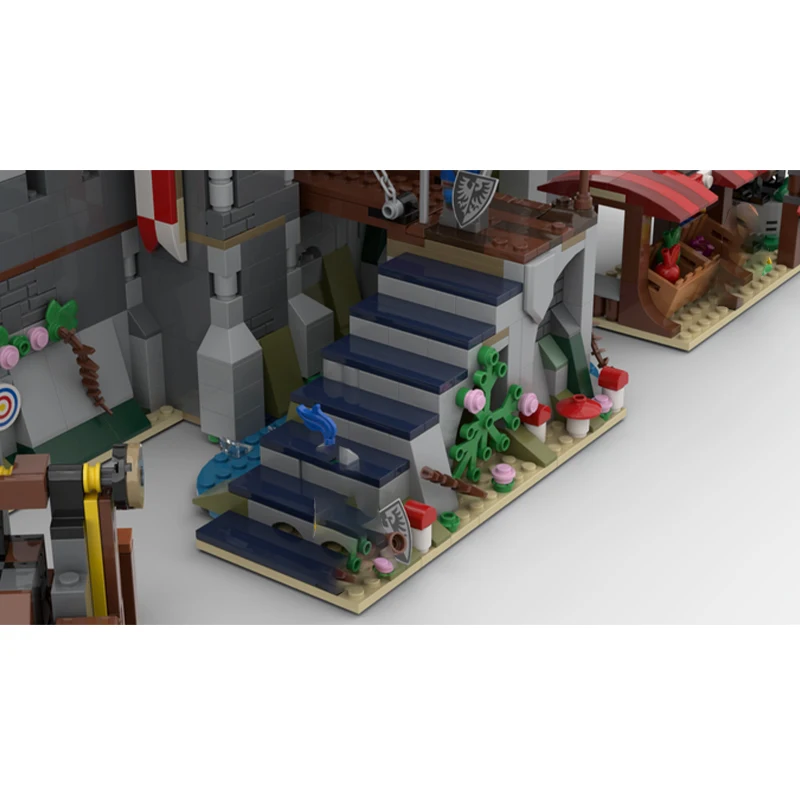 MOC-117304 architettura classica medievale militare castello nero cavaliere fortezza StreetView Building Block Assembly Brick Toy Gift