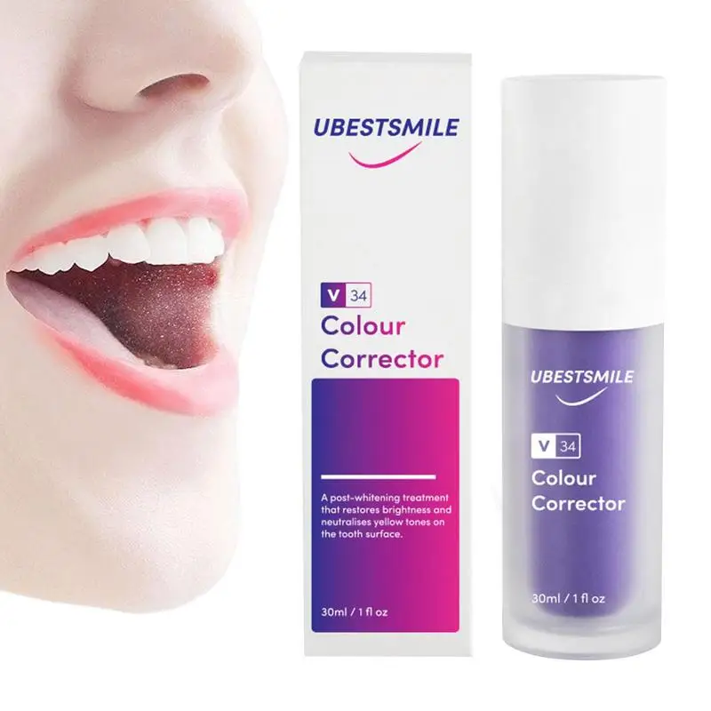 Color Correcting Toothpaste Purple Teeth Toning Essence Freshen Breath Good Cleaning Effect And Tooth Color Correction Technolog