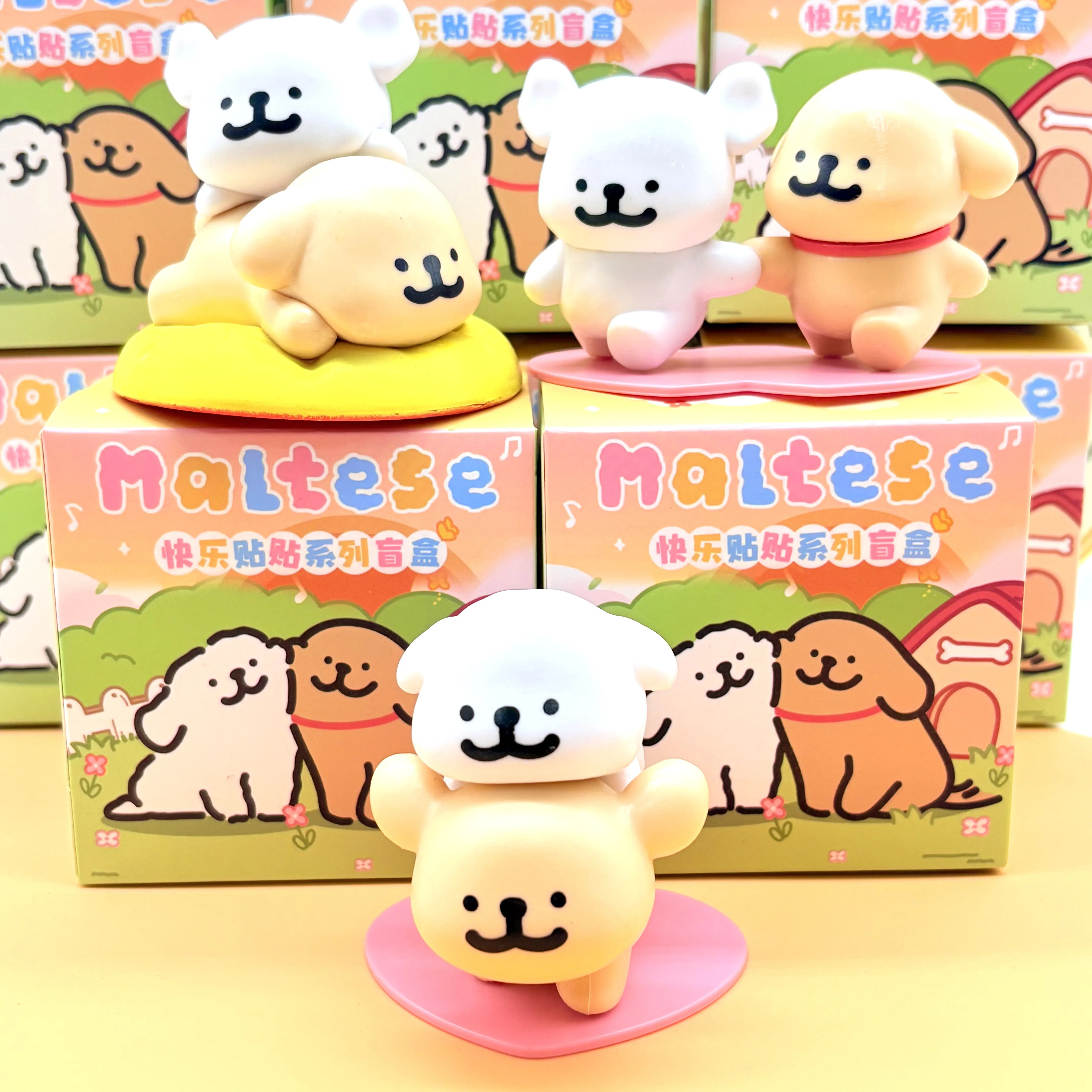 Neue Malteser Glücklich Kuscheln Serie Heißer Verkauf Trend Spielen Blind Boxen Nette Puppe Modell Desktop Dekorationen Ornamente Spielzeug Geschenk – Detail 4