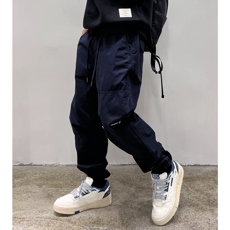 Pantalones Cargo sueltos para hombre, ropa de calle japonesa, pantalones de Jogging deportivos al aire libre, Joggers casuales Harajuku, pantalones de Hip Hop para hombre