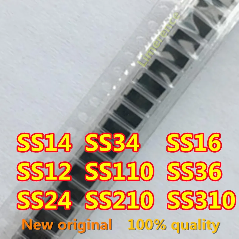 100PCS 1N5819 SS14 1N5822 SS34 SR160 SS16 1N5817 SS12 SMA Rectifier diode SR1100 SS110 SR360 SS36 SR240 SS24 SR2100 SS210 SS310