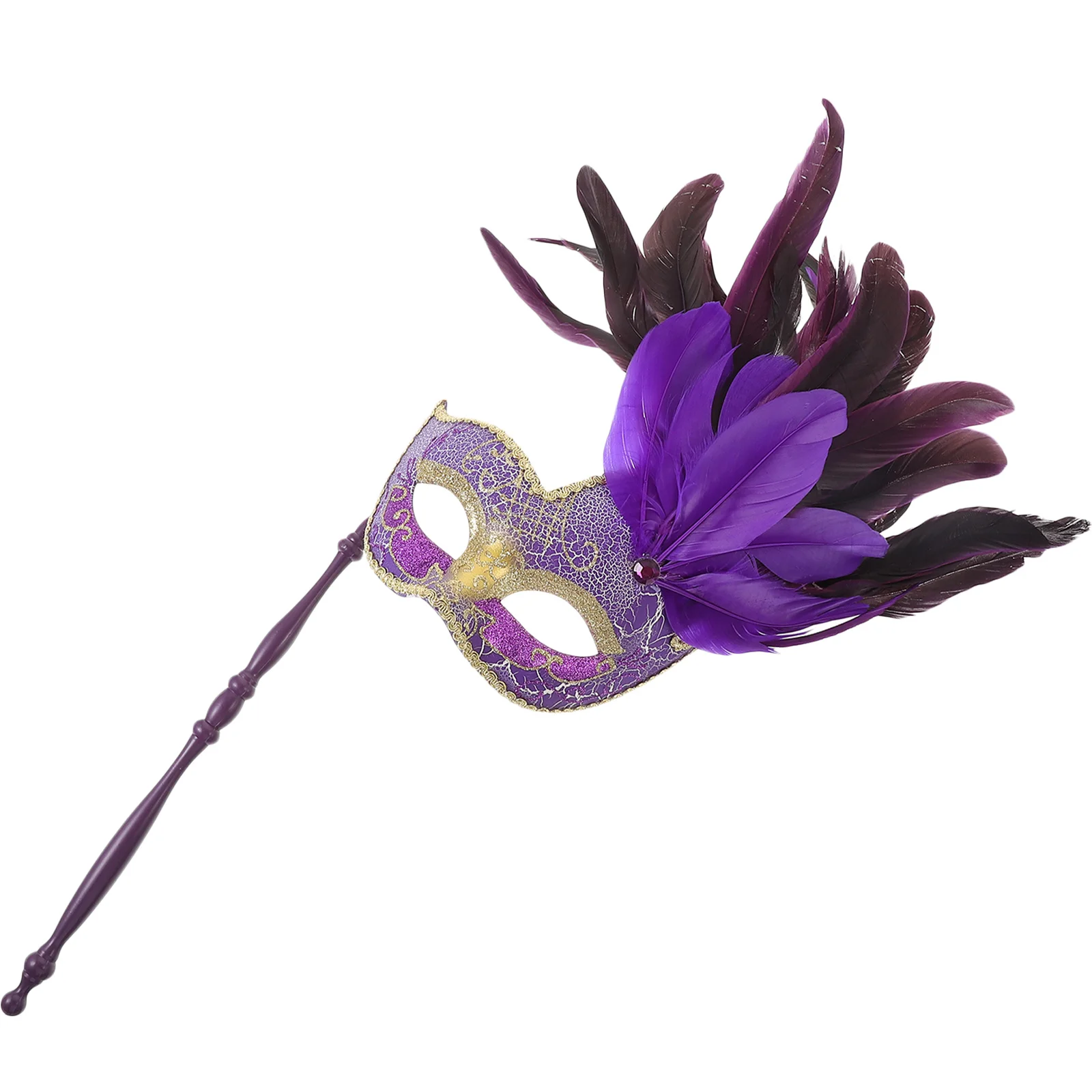 

Half Face Masquerade Mask on Stick for Carnival Prom Ball Fancy Dress Cosplay Party Accessory Masquerade Mask with Stick