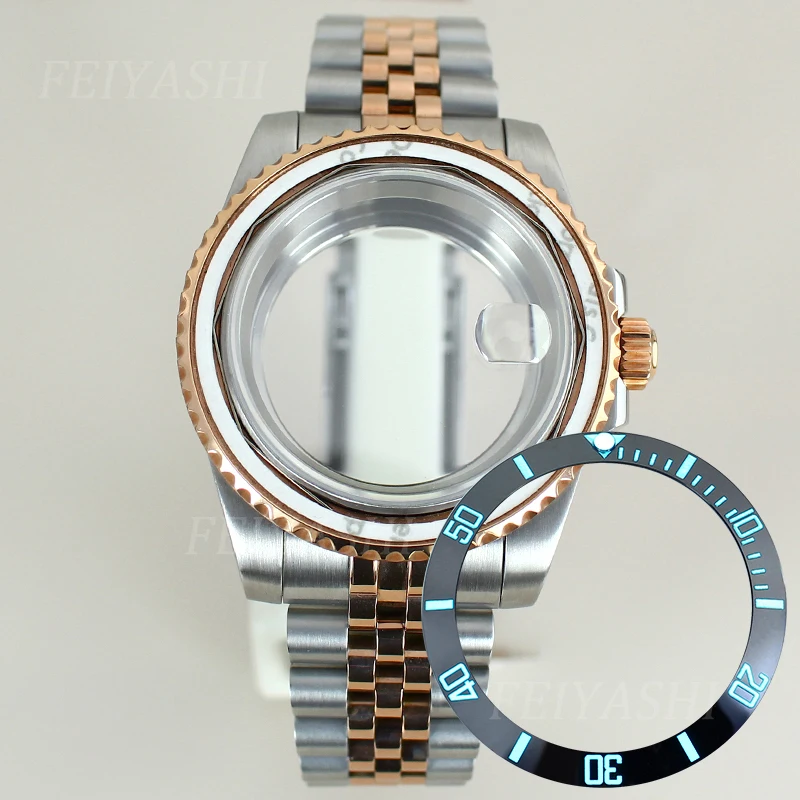 

NH35 40MM SUB Watch Case Solid Bracelet For Seiko NH34 NH36 NH38/35 Miyota 8215 ETA 2824 Movement 28.5mm Dial C3 Luminous Bezel