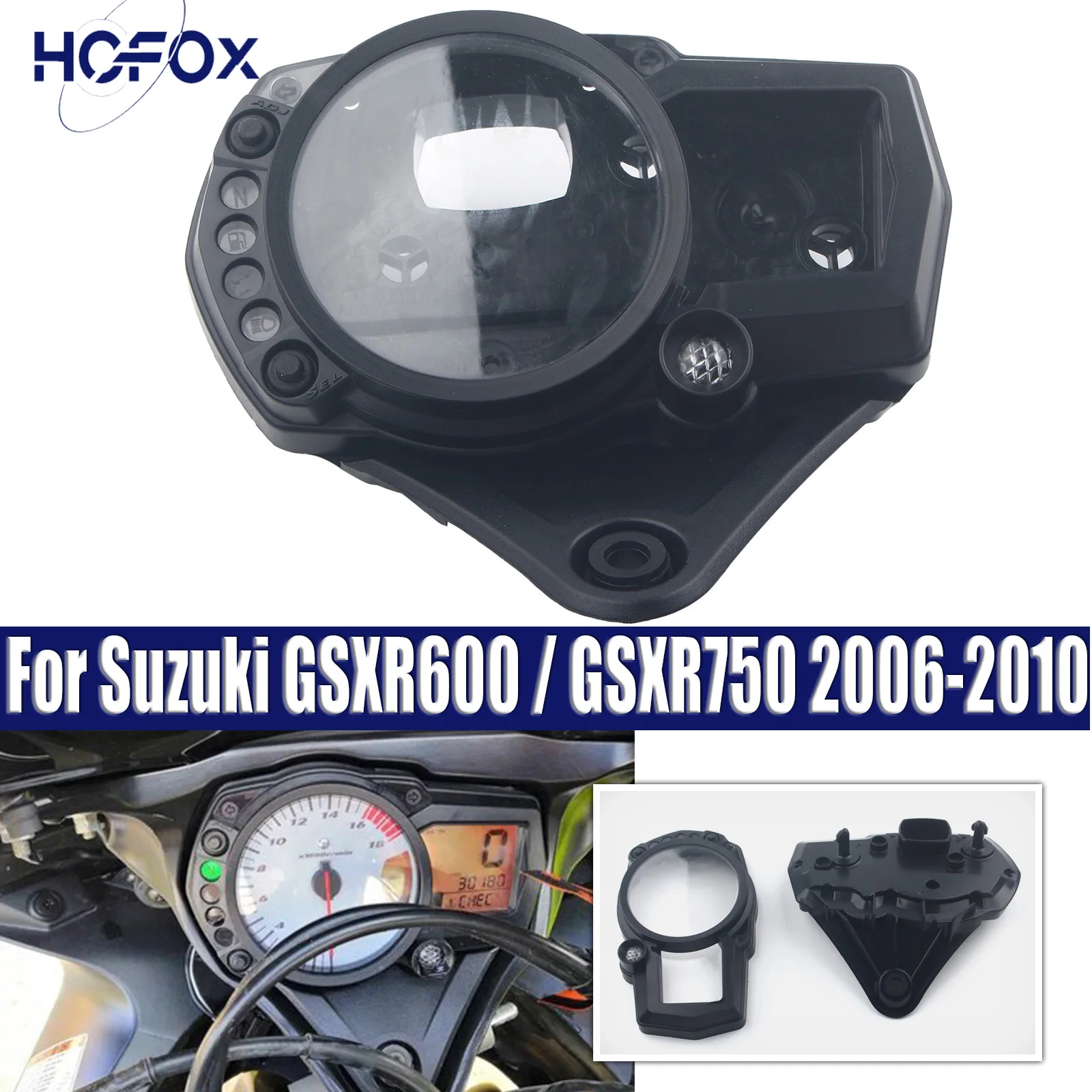

For Suzuki GSXR600 / GSXR750 2006-2010 Speedometer Speed Table Instrument Housing Case Tachometer Gauge Cover