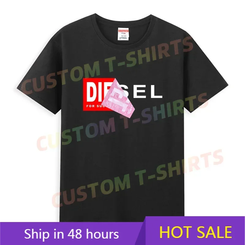 

2025 Summer Men T Shirt Casual DIESELS Creativity T-shirt Graphic Short Sleeves 100% Cotton S-3XL Tee
