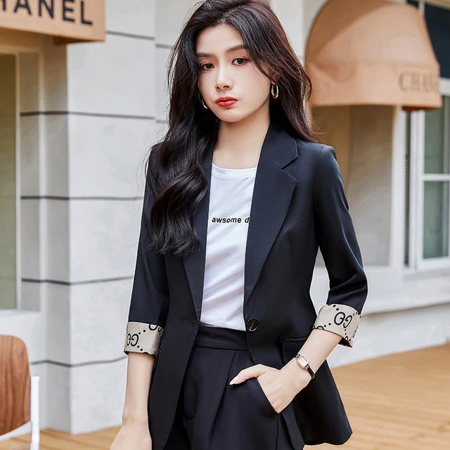 Fashion Black White Blazer Women Jackets Half Sleeve Office Ladies Work Wear Business OL Styles AliExpress