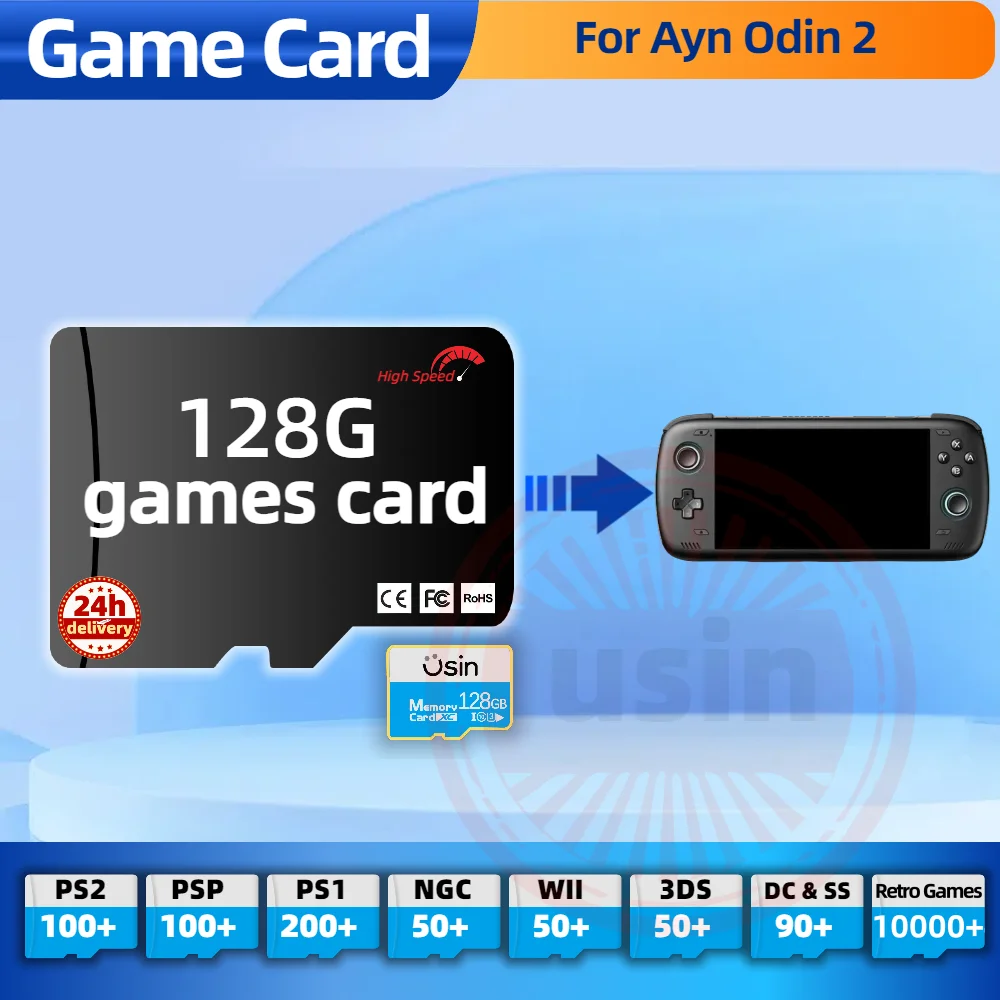 Game Card For Ayn Odin 2 Odin2 TF Retro Games PS2 PSP PS1 Android portable Handheld Gaming SD Card High Speed 128G