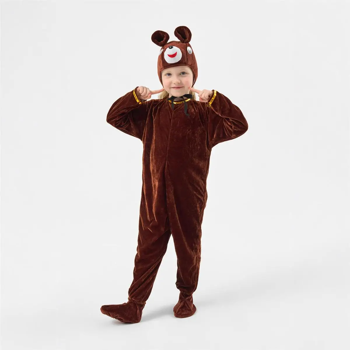

Halloween Children's Animal Performance Costume Brown Cartoon Bear Onesie Suit Cute Bear Animal Outfit for Kids Stage Perform...
