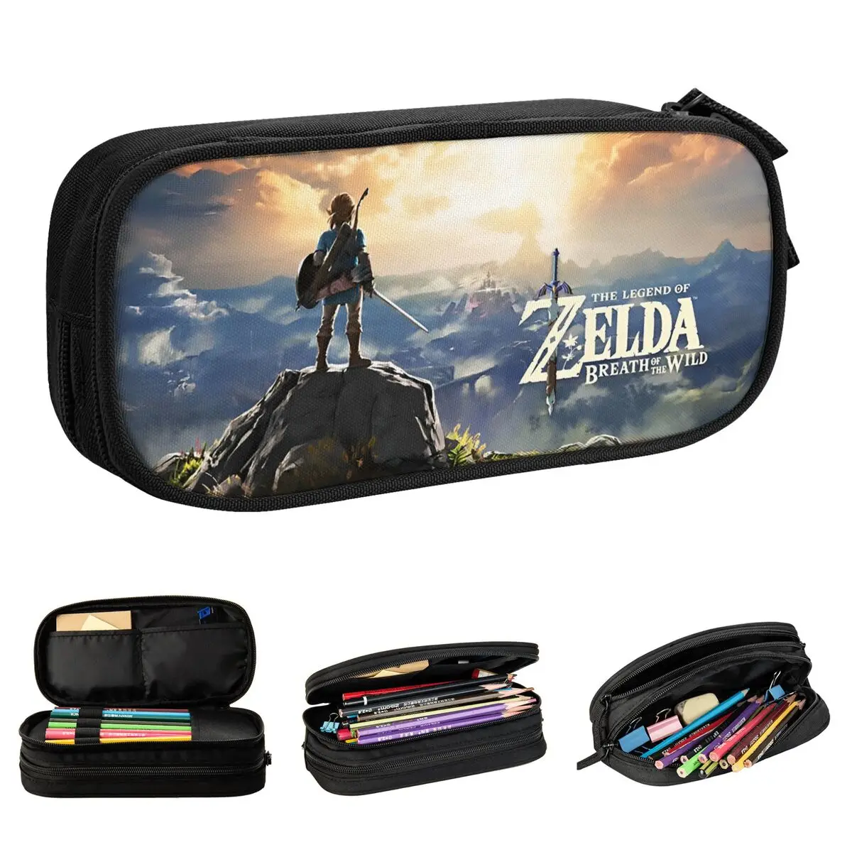 사랑스러운 게임 Z-Zeldas 만화 연필 케이스 학생용 연필 케이스 펜, 대용량 연필 가방, 사무실 선물 문구
