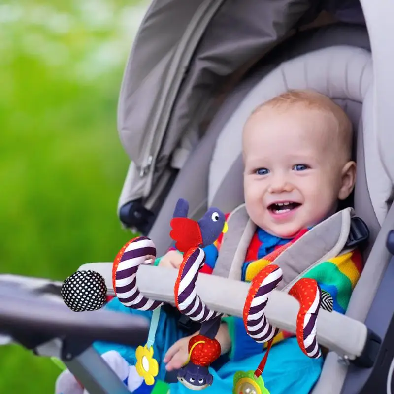 Spiraal Knuffel Autostoel Wieg Baby Tandjes Kinderwagen Rammelaars Speelgoed Spiraal Opknoping Baby Speelgoed Met Leuke Patronen Cartoon Bijtring pluche