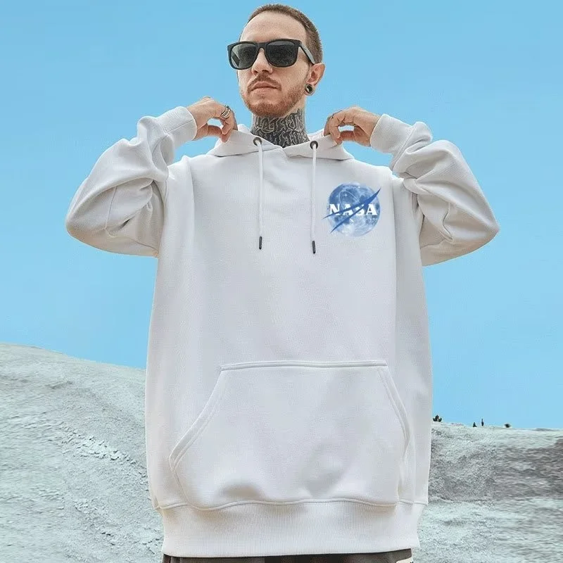 Trendy Hip-hop Oversized Hoodie Men's Trendy Ins New High Street Round Neck Casual Coat With Plush Spring And Autumn