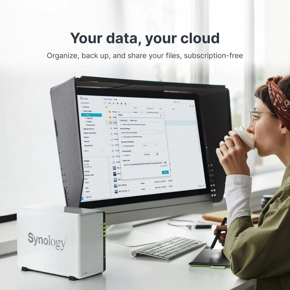 US Shipping 2-Bay DiskStation DS223j Diskless Network Attached Storage for Home and Business