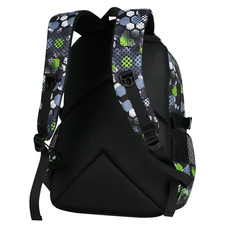 Mochilas escolares padrão de futebol ortopédico para meninos, sacolas de ombro, sacolas infantis, Kids Packsack, qualidade superior