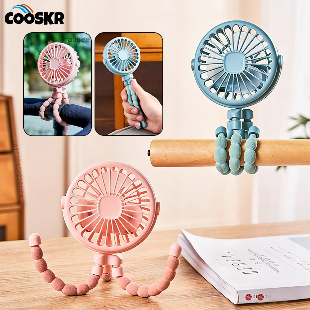 

Portable Fan Mini Handheld Fan Small Clip Fan USB Rechargeable Desk Fan Outdoor Student Fan 3 Speeds Stroller Fan with LED Light