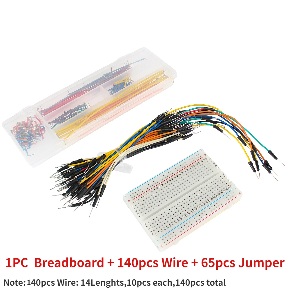 400 Verbindungspunkte, lötfreies Steckbrett-Set, PCB, 140 Stück/840 Stück, 14 Längen, Überbrückungsdraht, Dupont-Leitung, 10 cm, DIY Mini-Test-Protoboard-Kit
