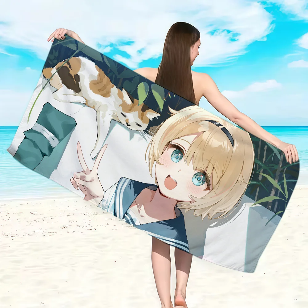 V-Kazama Iroha Towel Soft Lightweight Anti-Sand Large Beach Towel Quick-Drying Bath Sports Family