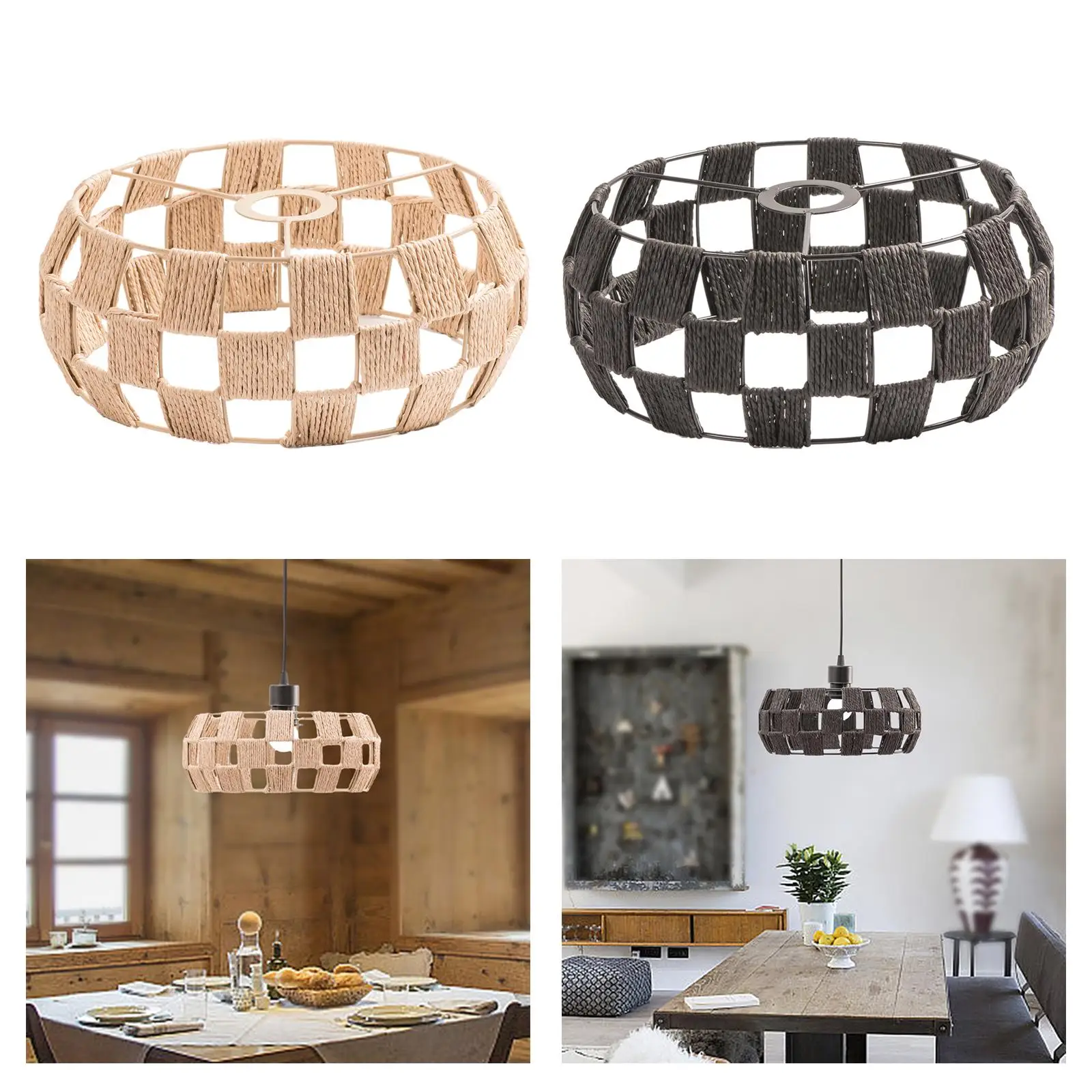 

Тканый абажур в стиле бохо, люстра для кафе, абажур, украшение, подвесной светильник, абажур из ротанга, подвесной светильник, абажур