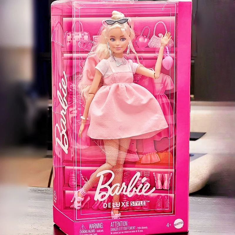 

Ассорти оригинальных Mattel Barbie Deluxe Style, блондинка, кукла, шарнирные шарниры, игрушки, подарок на день рождения, Рождество, коллекционные подарки, игрушки