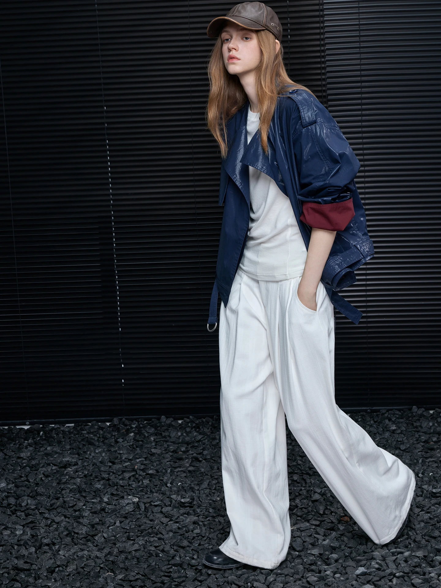 Street Sle Loose Fit Wax Leather Jaet Women's Spring 2026 New Unique Color Blo Faion Cool Unique Outerwear Coat