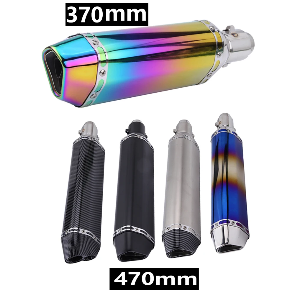 Mofles universales de escape de 370/470 mm para motocicleta, ATV y moto de calle.