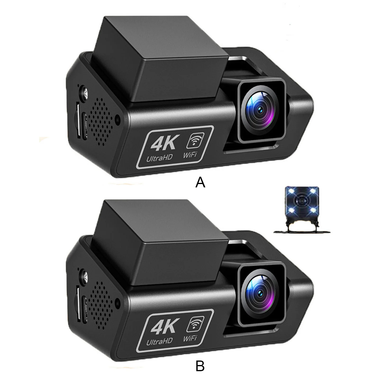 4K Dash Cam Built-in WiFi and Night Vision HD Driving Recorder for Cars with 24H Parking Mode Cycle Recording G-Sensor view 2