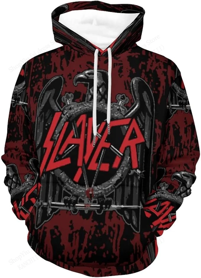 Slayer Band 3dพิมพ์Hoodieผู้ชายผู้หญิงแฟชั่นHoodiesเสื้อกันหนาวเด็กเสื้อผู้หญิงSweatsผู้ชายHoodie Rock Bandเสื้อผ้าขนาดใหญ่ขนาด