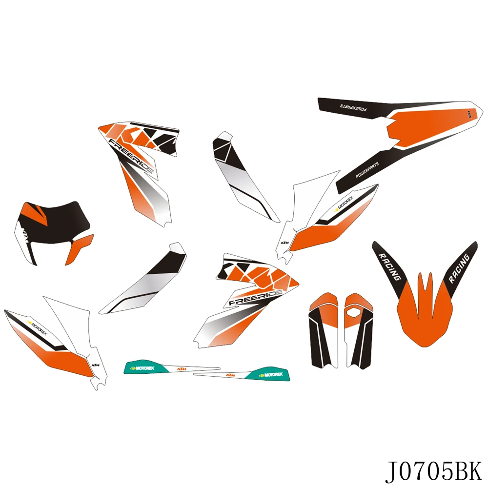 Full Graphics Decals Stickers Custom Number Name Glossy Bright Stickers Waterproof for KTM Freeride 250 350