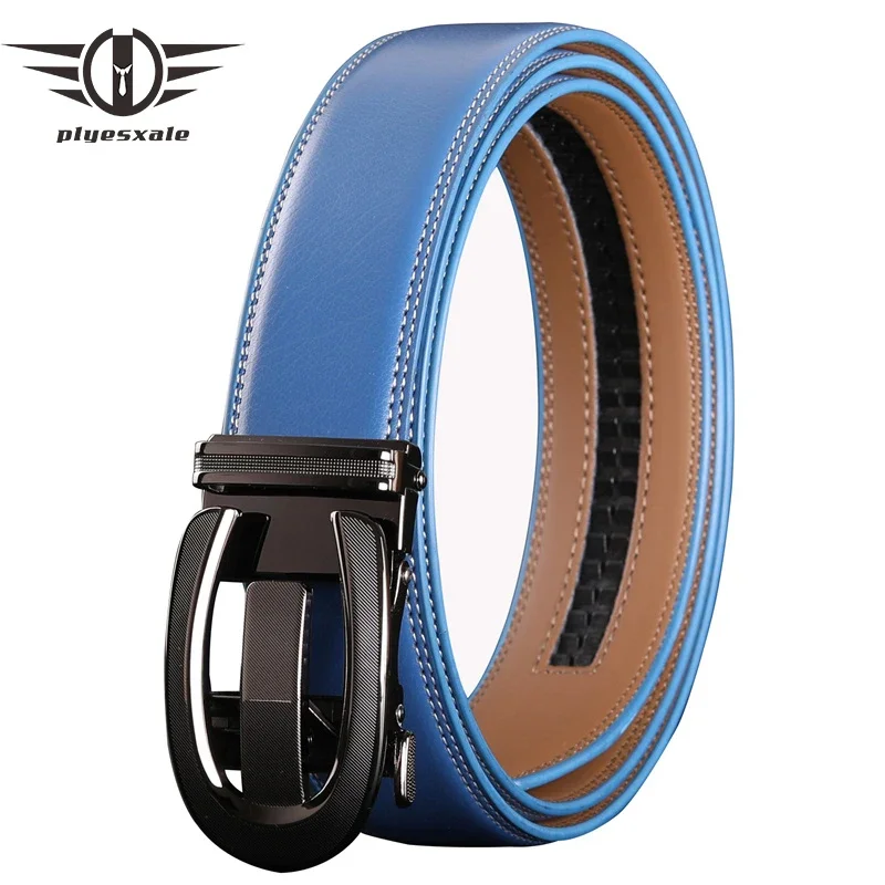 2026 Men's Business Belts Cowhide Leather Waist Strap Automatic Buckle Jeans Male Belt Casual Belts For Men High Quality B358