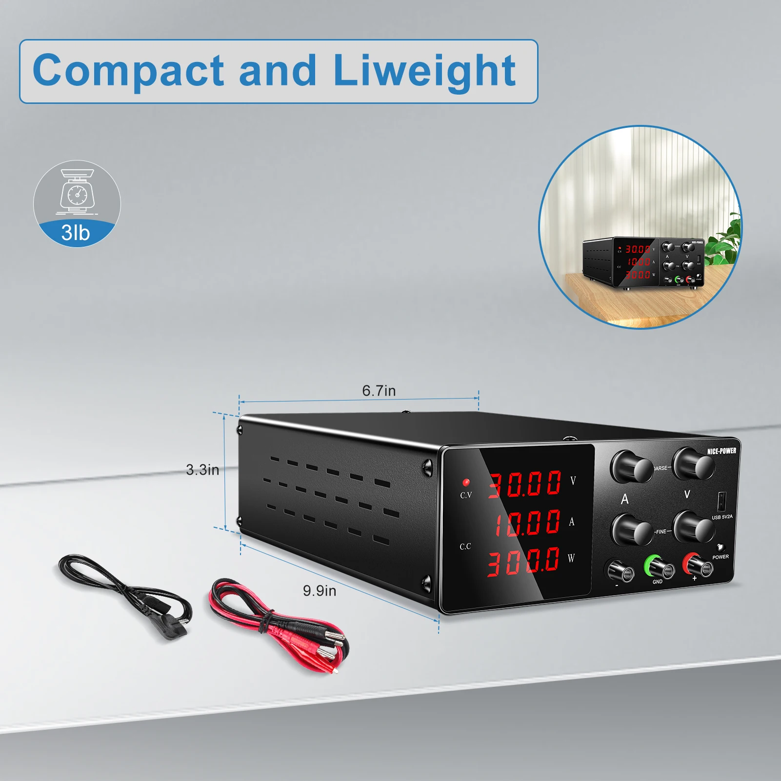 NICE-POWER تيار مستمر مختبر إمدادات الطاقة قابل للتعديل الجهد المنظم 30 فولت 10A 5A التبديل مقاعد البدلاء مصدر الطاقة 60 فولت 120V3A واجهة USB
