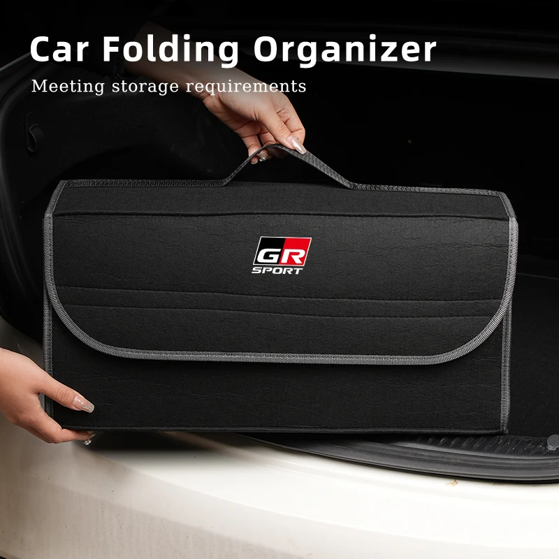 Car Trunk Storage Box Organizer Foldable Stowing Tidying Container Bag For Toyota GR Gazoo Racing Sport C-HR RAV4 Avensis Prado