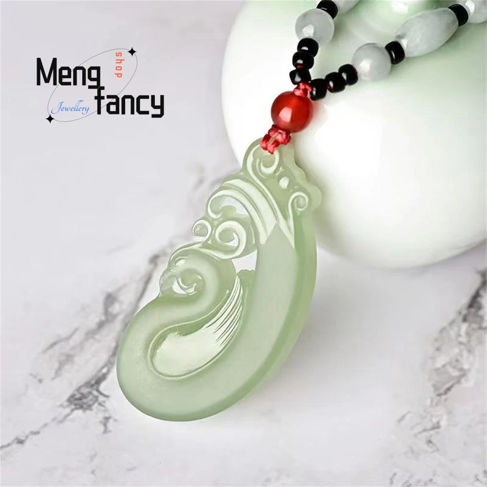 Natural Hetian Jade Dragon and Phoenix Pei Jade Exquisite Elegant Simple High-grade Pendant Couple Luxury Charms Fashion Jewelry