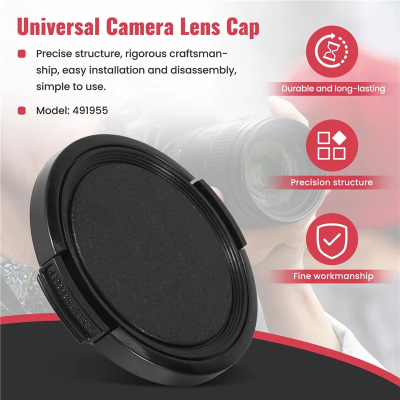 L52A-Univeral 10 قطع 49 ملم غطاء عدسة أمامي مركزي لكاميرا Canon Nikon DSLR