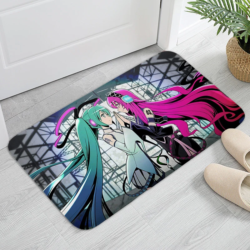 

Bathroom Foot Mat Hatsune Miku Hallway Living Room Floor Carpet Kitchen Balcony Bedroom Rug Slip-resistant Custom Doormat