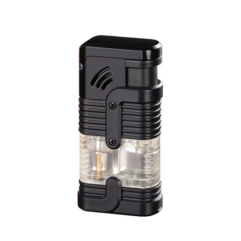 

2025 New Ignitor with Cigar Punching Knife Windproof Lighter Inflatable Open Fire Smoke Cigarettes Lighter & Smoking Accessories