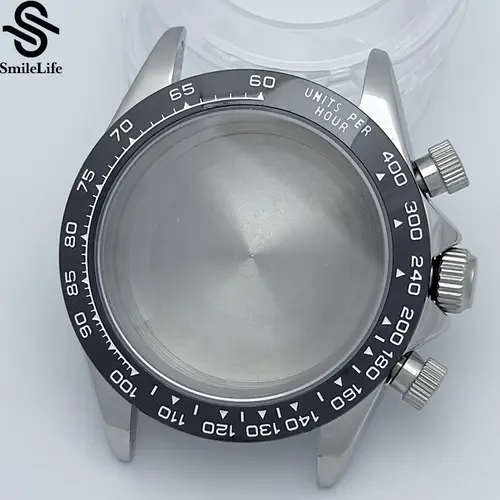 SmileLife 39mm VK63 Silver/Black/Gold Watch Case Sapphire Glass Ceramic/Steel Bezel Fit VK63 Quartz Movement Watch Accessories - Image 20