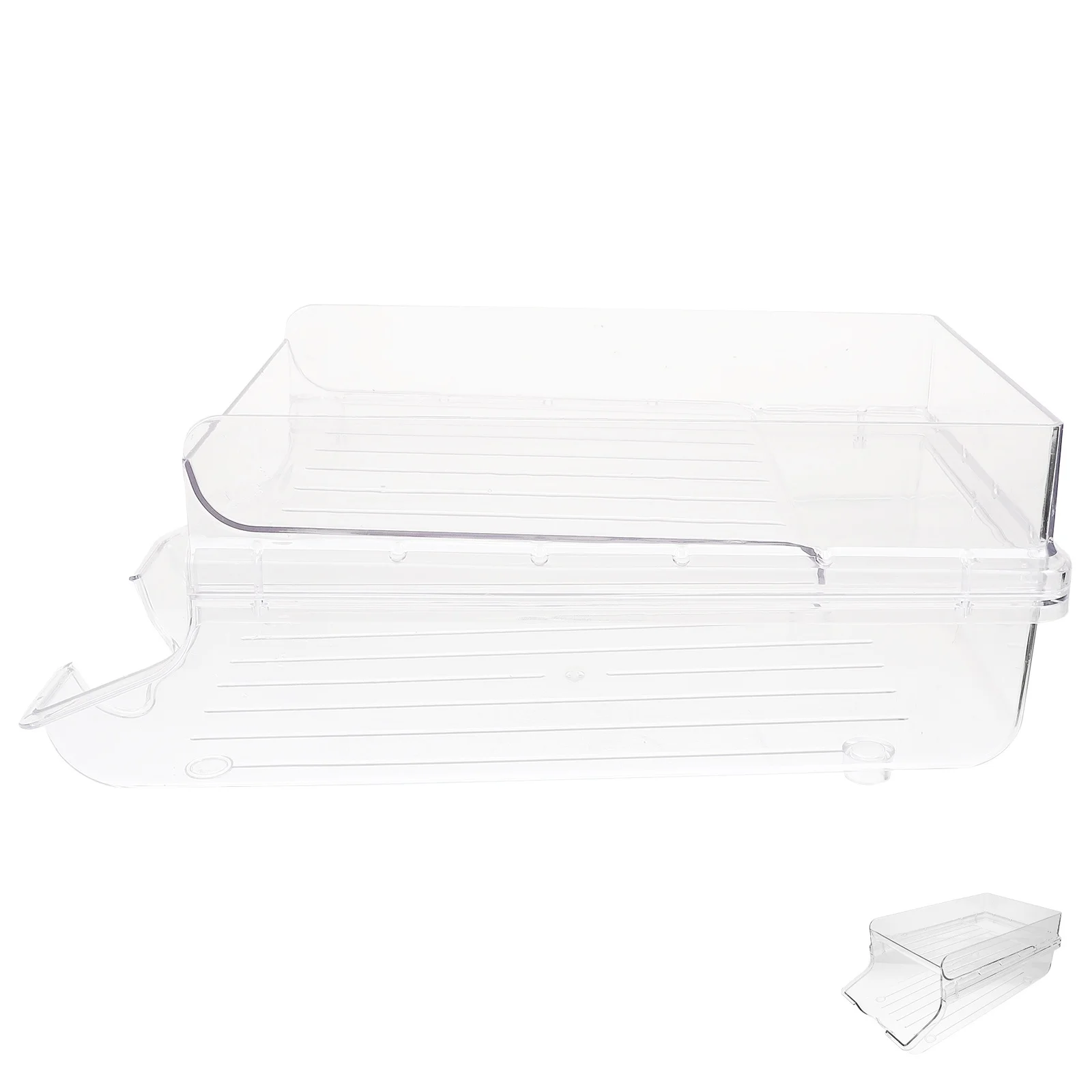 

Refrigerator Beverage Storage Rack Transparent Rolling Dispenser Large Capacity Drink Can Holder Fridge Organizer Soda Beer